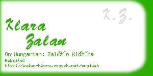 klara zalan business card